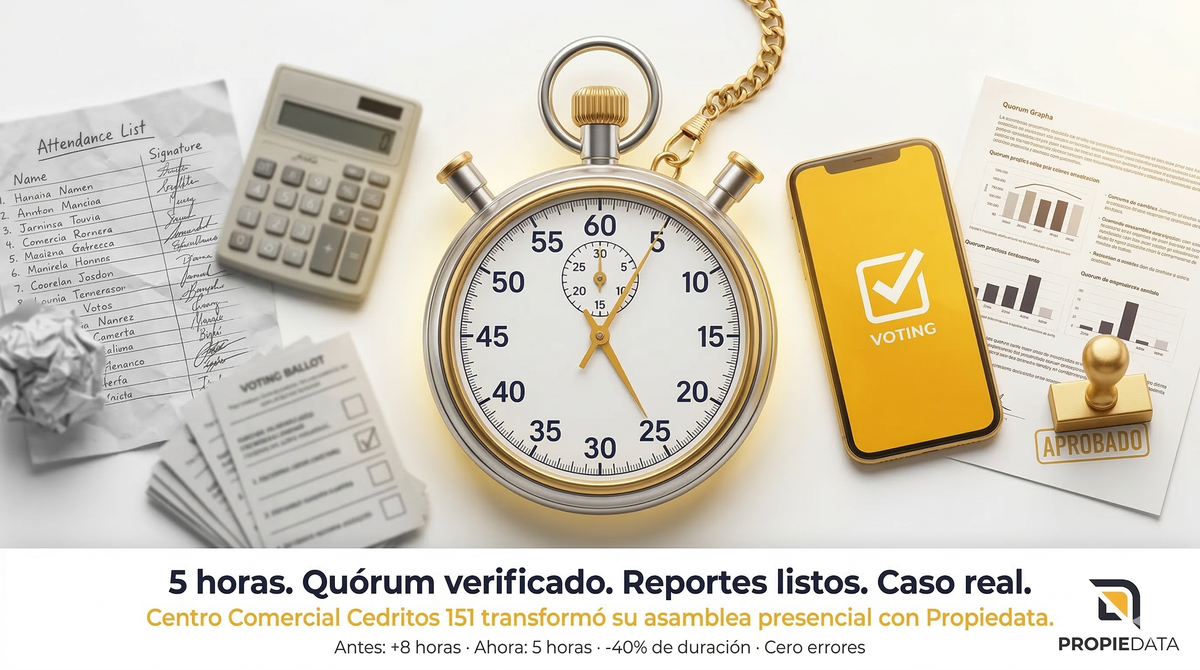 Caso de éxito: Cómo Centro Comercial Cedritos 151 optimizó su asamblea presencial con Propiedata