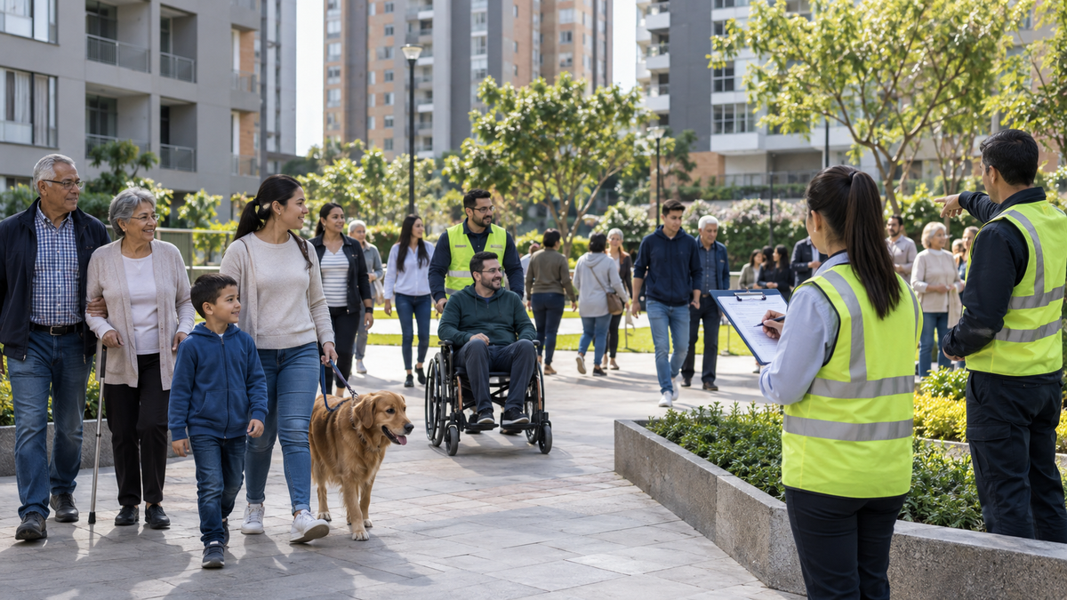 Comunidad de un conjunto residencial participa de manera inclusiva y ordenada en un simulacro de emergencia