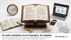 Acta de asamblea de propiedad horizontal con requisitos legales del artículo 47 de la Ley 675