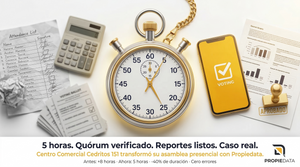 Caso de éxito: Cómo Centro Comercial Cedritos 151 optimizó su asamblea presencial con Propiedata