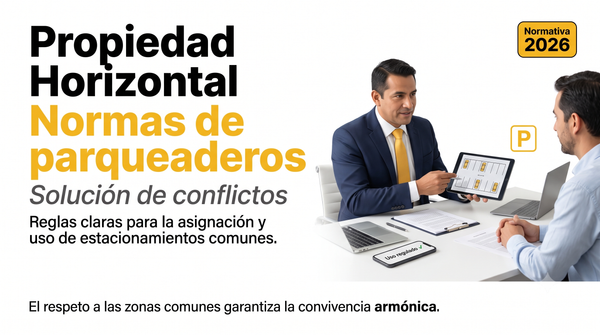 Portada sobre normas de parqueaderos y solución de conflictos en propiedad horizontal.
