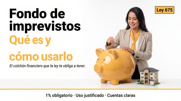 Fondo de imprevistos en propiedad horizontal: qué es, cuánto es y cómo usarlo