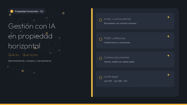 Qué es la gestión con IA en propiedad horizontal (y qué no es) — Parte 1