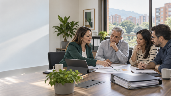 Administradora de propiedad horizontal rindiendo cuentas ante el consejo de administración