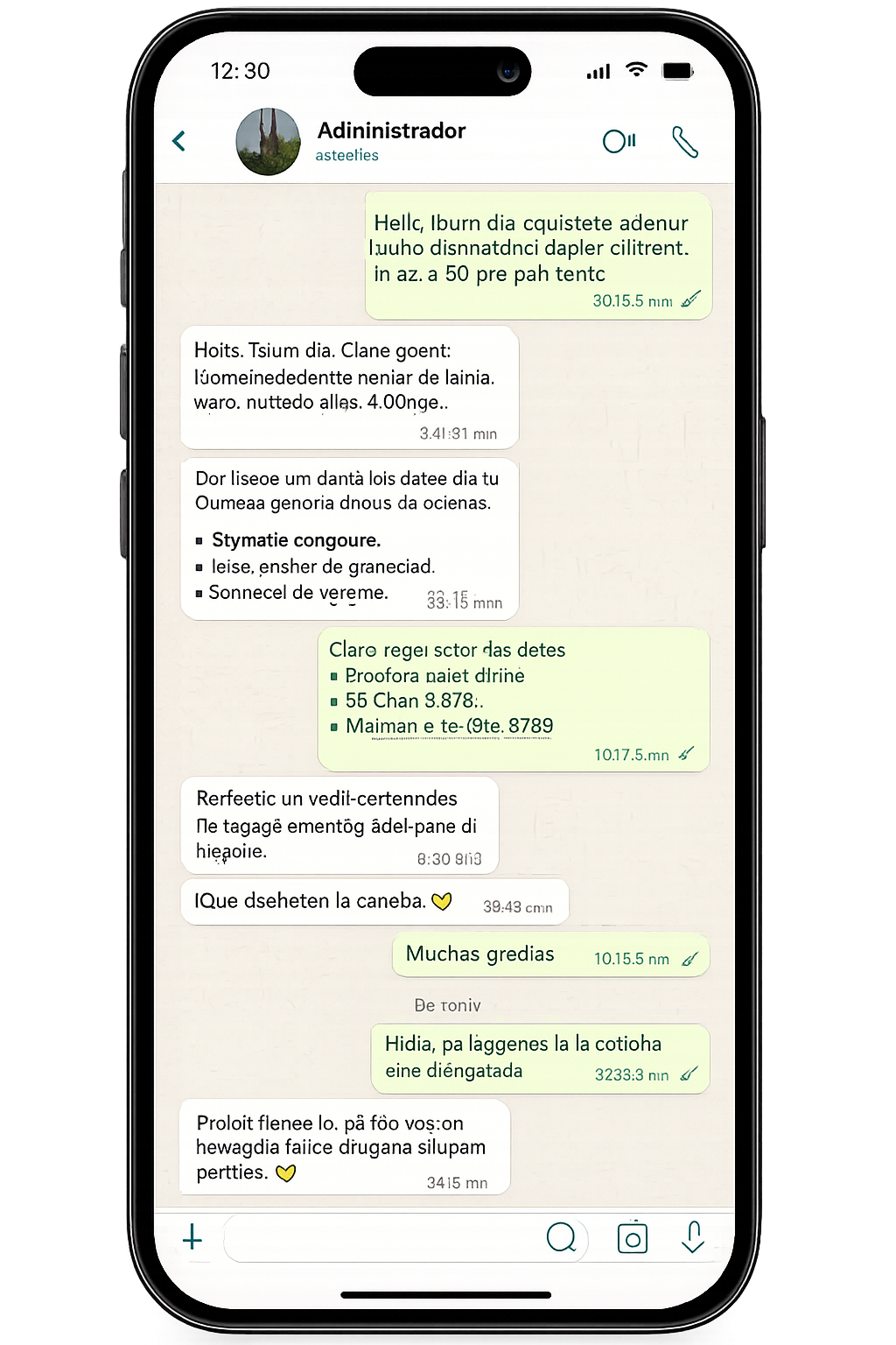 Conversación de WhatsApp con información de la copropiedad